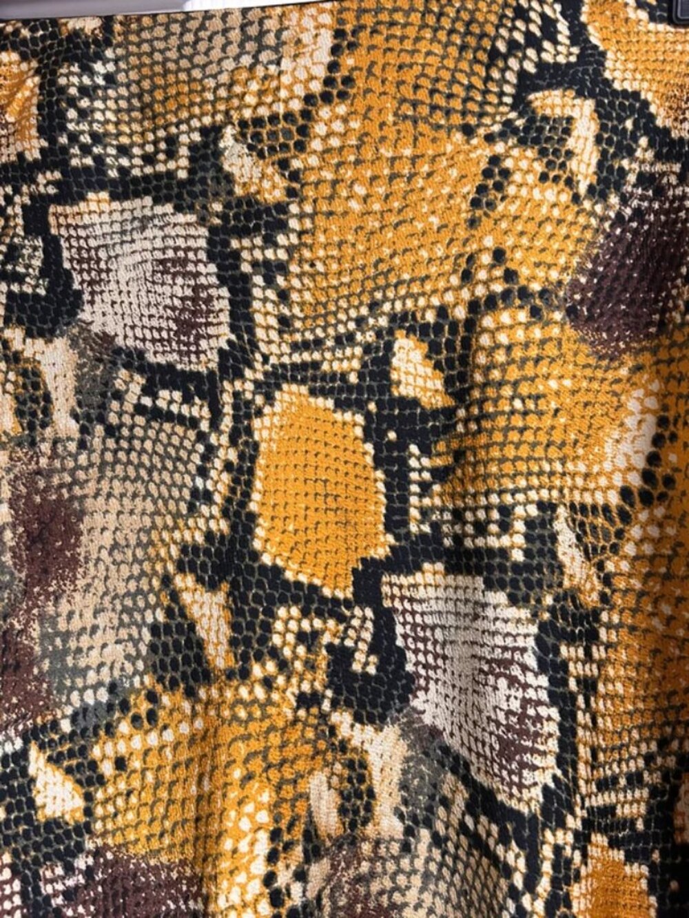Nasty Gal Mustard Snake Print Midi Slip Skirt – Size 14 - Picture 5 of 5